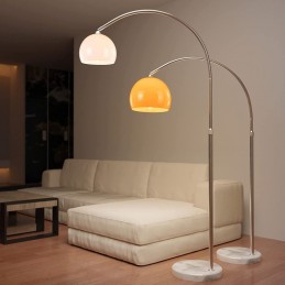 JAGO stojacia oblúková lampa biela, 145 - 220 cm