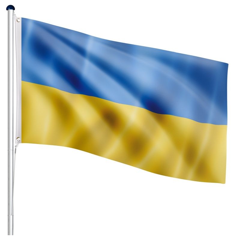 FLAGMASTER Vlajkový stožiar vr. vlajky Ukrajina, 650 cm