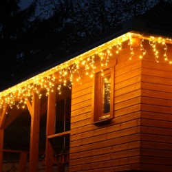 Vianočný svetelný dážď 600 LED teplá biela - 15 m