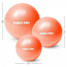 Gorilla Sports Mini lopta na pilates, 23 cm, oranžová