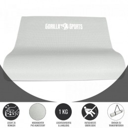 Gorilla Sports Podložka na jogu z PVC, sivá