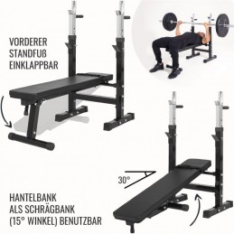 Gorilla Sports Posilňovacia lavica, čierna, 100 kg