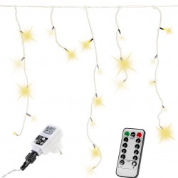 Vianočný svetelný dážď 600 LED teplá biela - 15 m+ovládač