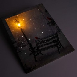 Nástenná maľba Zimná krajina - 1 LED,  30 x 40 cm