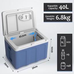 JAGO Chladiaci box, 40 l, modrý