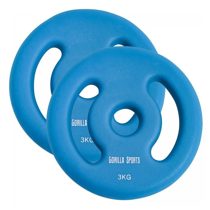 Gorilla Sports Súprava záťažových kotúčov 2 x 3 kg, sv. modrá