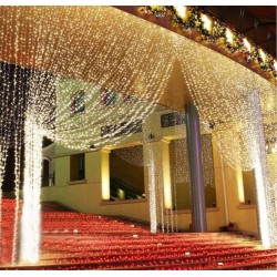 Vianočné osvetlenie - svetelný záves - 3 x 6 m teplá biela 600 LED