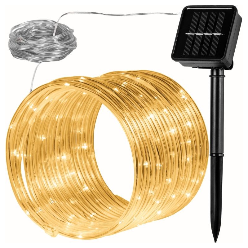 Solárna svetelná hadica - 100 LED teplá biela VOLTRONIC