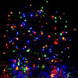Vianočné LED osvetlenie 20 m - farebné 200 LED - zelený kábel