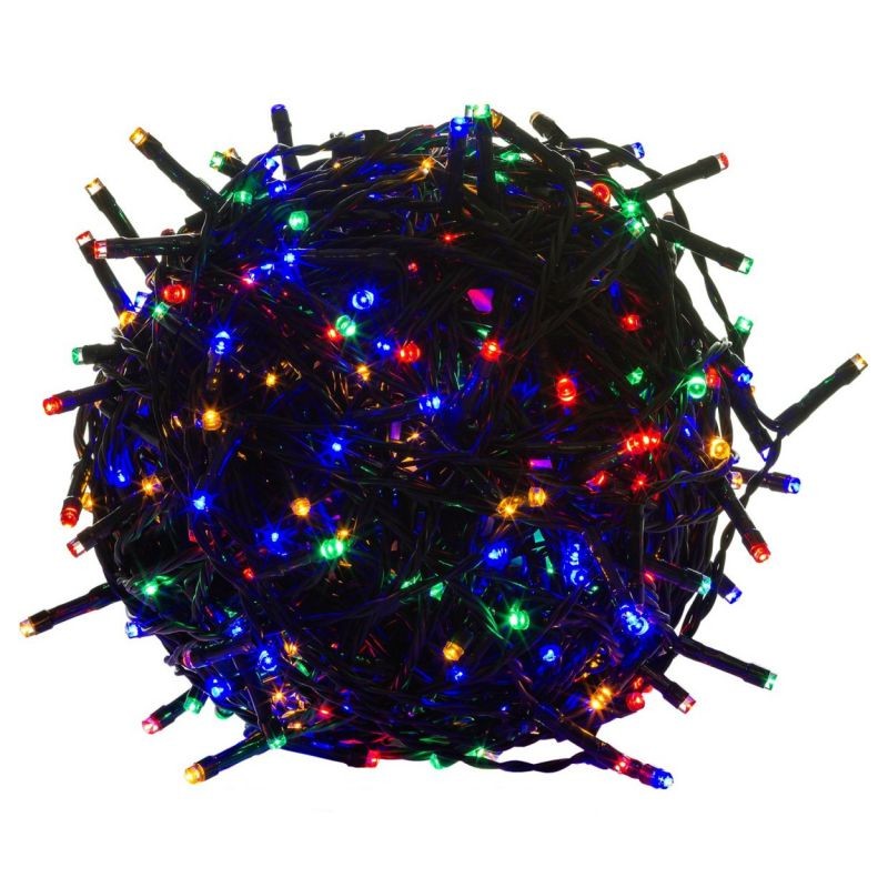 Vianočné LED osvetlenie 40 m - farebné 400 LED - zelený kábel