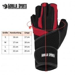 Gorilla Sports Rukavice vrátane bandáže, čierna/červená, M