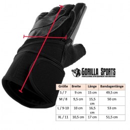 Gorilla Sports Tréningové rukavice čierna/sivá, S