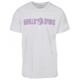 Gorilla Sports Športové tričko s potlačou, bielo/fialová 2XL