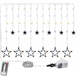 Vianočná reťaz - hviezdy - 150 LED teple/studeno biela