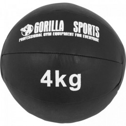Gorilla Sports Sada kožených medicinbalov, 15 kg, čierna