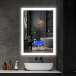 IREDA Kúpeľňové zrkadlo s osvetlením, 60x80cm, reproduktor