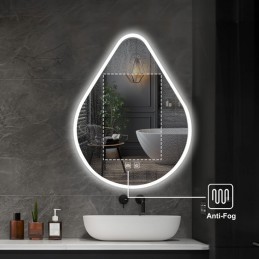 IREDA Kúpeľňové zrkadlo s LED osvetlením, 80 x 50 cm