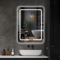 IREDA Kúpeľňové zrkadlo s LED osvetlením, 60 x 80 cm