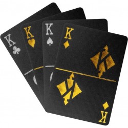 Poker karty plastové - čierne/strieborné
