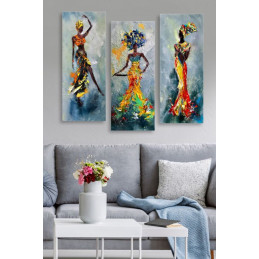 Set 3 dekoratívnych obrazov, 20 x 50 cm