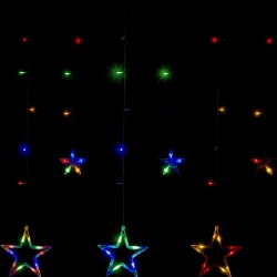 Vianočná dekorácia - svietiace hviezdy - 150 LED farebná
