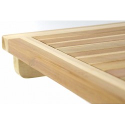 Skladací záhradný stolík DIVERO - teakové drevo neošetrené - 50 cm