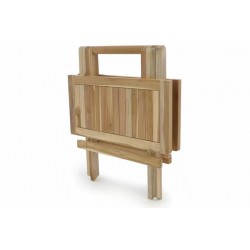 Skladací záhradný stolík DIVERO - teakové drevo neošetrené - 50 cm
