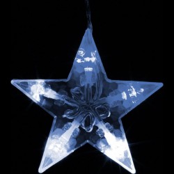 Vianočná reťaz - hviezdy - 61 LED studená biela