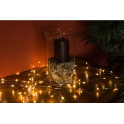 Vianočné dekoratívne osvetlenie - drôtiky - 100 LED teplá biela