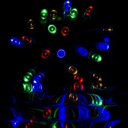Vianočné LED osvetlenie 10 m - farebná 100 LED + ovládač - zelený kábel