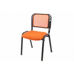 kancelářská židle, stohovatelná, polstrovaný oranžový sedák
